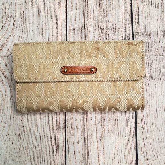 MICHAEL KORS Tri-fold Brown Wallet - Picture 1 of 5